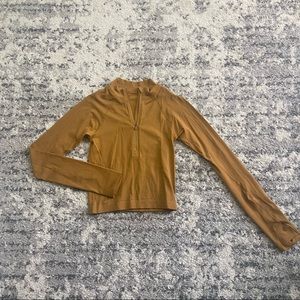 Lululemon Top 2 Brown 1/2 Zip Pullover Crop